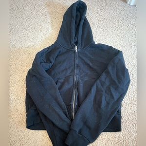 black cropped hoodie